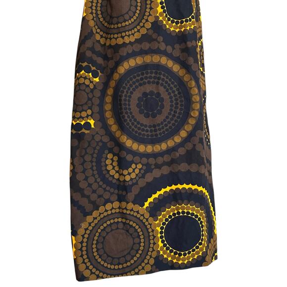 Vintage Brown Yellow Abstract Shift Dress Womens Sz Small Sleeveless Maxi Earthy - Picture 10 of 15